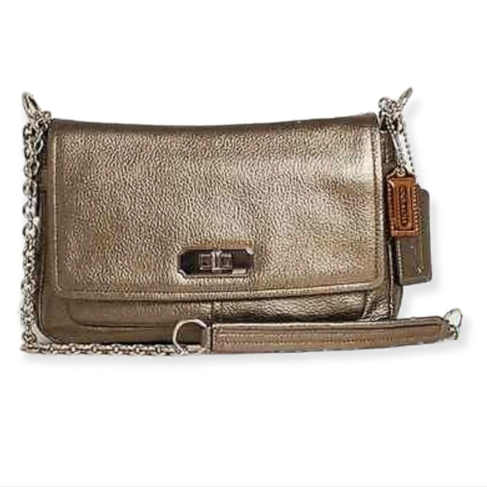 Coach Gunmetal Metallic Chelsea Bag